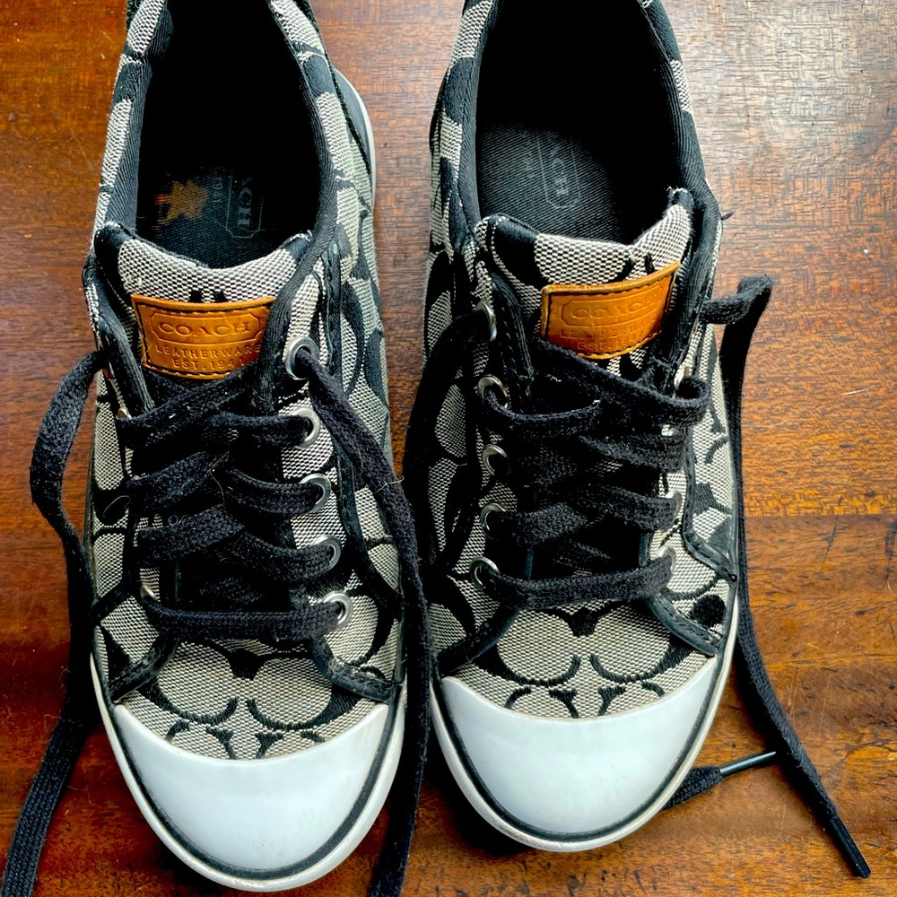 Black Coach Monogram Sneaker Tennis Shoes
